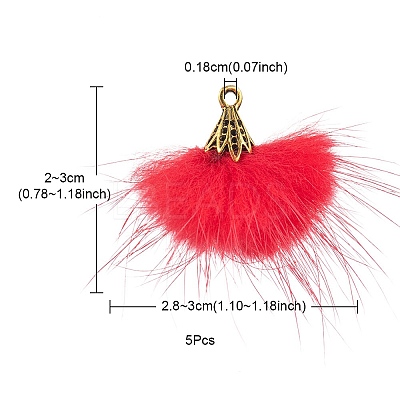 Faux Mink Fur Tassel Pendant Decorations FIND-YW0002-24C-1