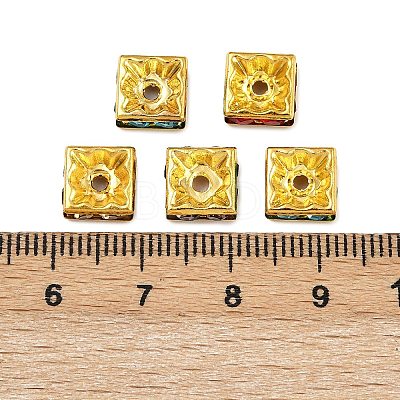 Brass Rhinestone Spacer Beads RSB074NFG-1