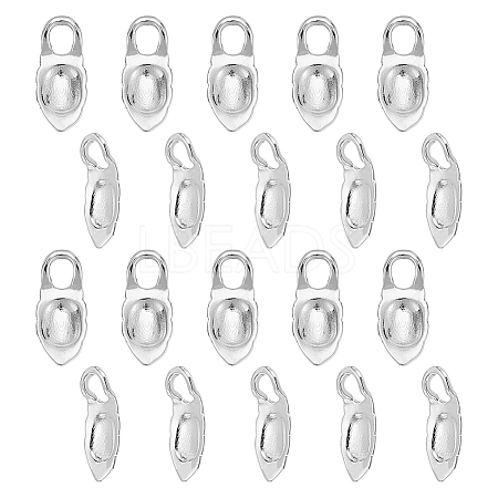 20Pcs Brass Glue-on Flat Pad Bails KK-AR0004-82-1