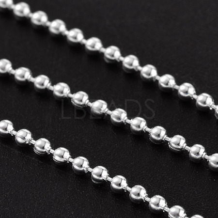 Silver Color Plated Iron Ball Bead Chains X-CHB001Y-S-1