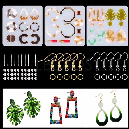 Food Grade Earring DIY Silicone Pendant Molds Kits PW-WG51666-03-1