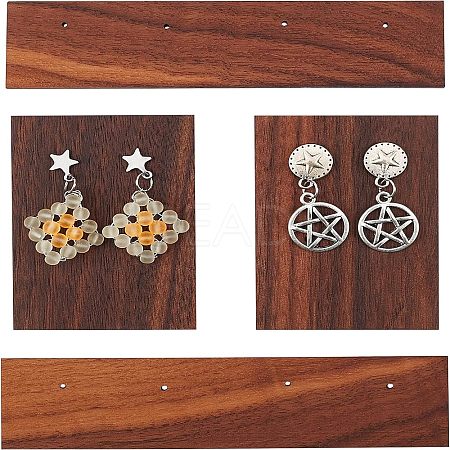 4Pcs 2 Style Black Walnut Earring Display Stand EDIS-FG0001-45-1