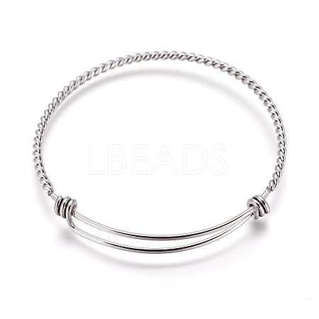 Adjustable Stainless Steel Expandable Bangle Making X-BJEW-F243-06P-1