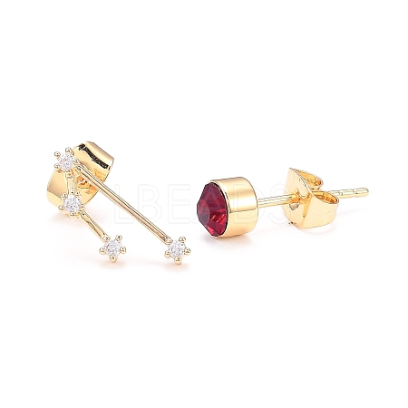 Brass Micro Pave Cubic Zirconia Stud Earrings EJEW-I253-01A-1