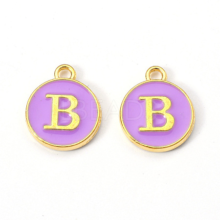 Golden Plated Alloy Enamel Charms X-ENAM-S118-10B-1