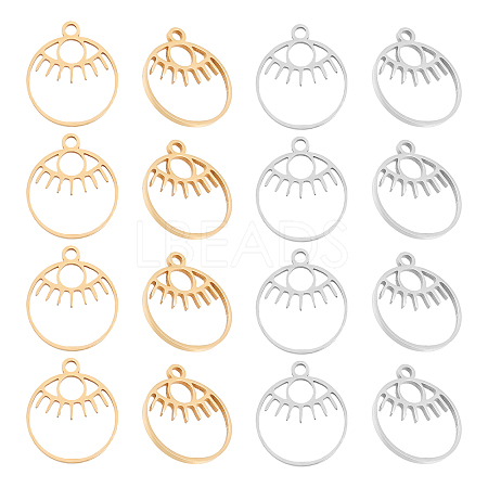 DICOSMETIC 16Pcs 2 Colors 201 Stainless Steel Laser Cut Pendants STAS-DC0003-10-1