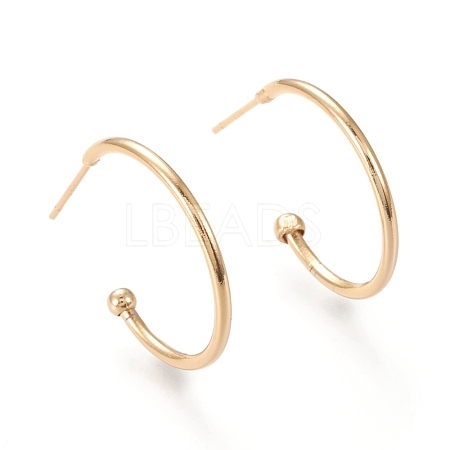 Brass Half Hoop Earrings EJEW-F255-02G-1