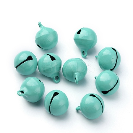 Baking Paint Brass Bell Pendants KK-WH0044-35A-1