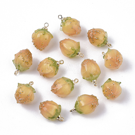Handmade Epoxy Resin Flower Pendants X-KY-S163-103E-1