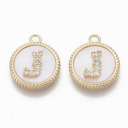 Brass Micro Pave Cubic Zirconia Pendants KK-T062-04J-NF-1