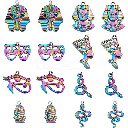 CHGCRAFT 16Pcs 8 Style Plated Alloy Pendants FIND-CA0005-90-1