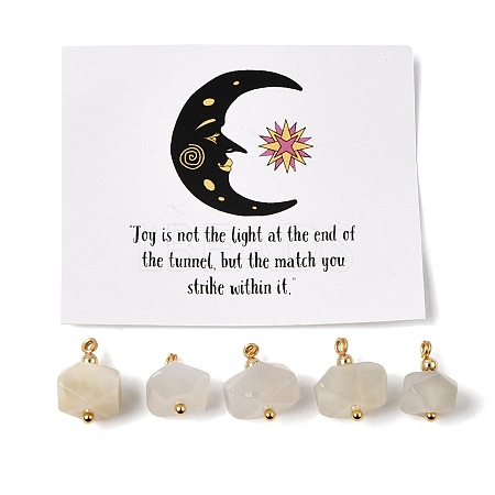 Natural White Moonstone Pendants GG-CBACE45-01G-04-1