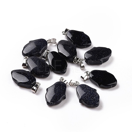 Synthetic Blue Goldstone Pendants G-B041-03P-09-1