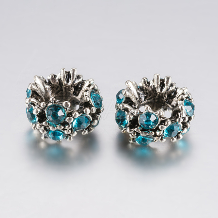 Tibetan Style Alloy Rhinestone European Beads PALLOY-F200-04I-1