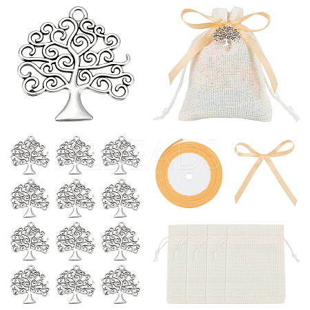 30Pcs Polyester Imitation Burlap Packing Pouches Drawstring Bags ABAG-PH0001-58-1