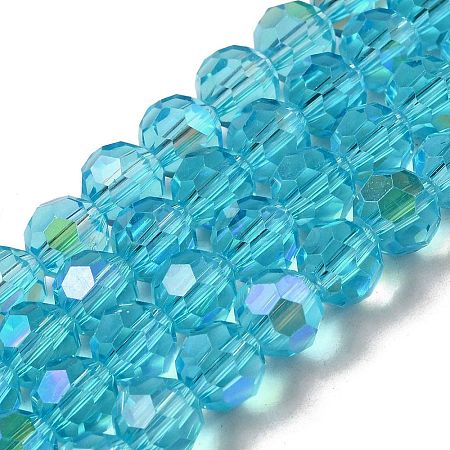 Electroplate Transparent Glass Beads Strands LS-EGLA-A035-T8mm-L08-1