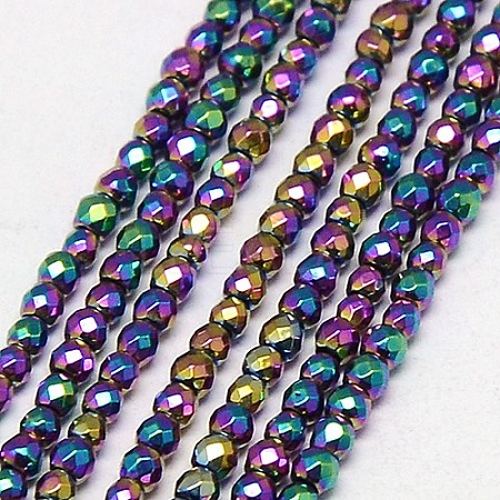 Electroplate Non-magnetic Synthetic Hematite Beads Strands G-J169B-4mm-05-1