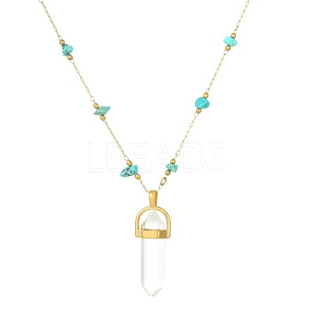 Natural Stone Pendant Necklaces GB8427-1-1