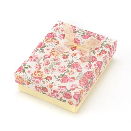 Flower Pattern Cardboard Jewelry Packaging Box CBOX-L007-007B-1