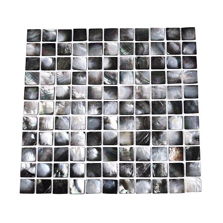 Natural Black Lip Mosaic Tiles Cabochons SHEL-Q029-10-1
