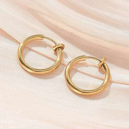 Ion Plating(IP) 304 Stainless Steel Clip-on Earrings X-EJEW-M218-03B-G-1