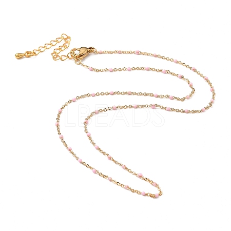 Brass Enamel Cable Chain Necklaces X-NJEW-JN02920-01-1