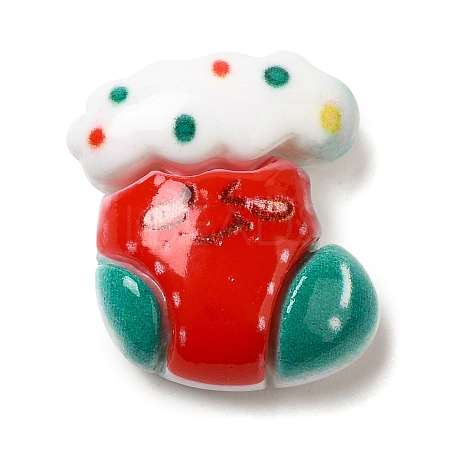 Christmas Theme Opaque Resin Cabochons RESI-B028-01F-1