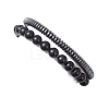 2Pcs Narutal & Synthetic Mixed Gemstone Beads Stretch Bracelets BJEW-JB12720-02-4