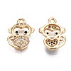 Brass Micro Pave Clear Cubic Zirconia Charms KK-Q764-009-2