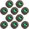 10Pcs 1-Hole Alloy Rhinestone Shank Button BUTT-GF0003-54-1