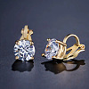 Brass Cubic Zirconia Clip-on Earrings WGE68B6-02-1