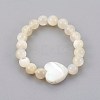 Sea Shell Beaded Stretch Finger Ring Sets RJEW-JR00239-2