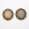 Oval Tibetan Style Alloy Cabochon Settings PALLOY-K109-78AB-NR-1