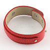 Imitation Leather Cord Snap Bracelets X-WACH-S001-1C-4