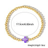 Brass Round Beads Stretch Bracelets MC4469-3-2