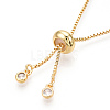 Rack Plating Adjustable Brass Slider Bracelet Making X-MAK-R025-02G-1-3