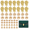 20Pcs Alloy Ear Shape Snap Buttons BUTT-PH0001-76-1
