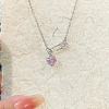 Heart Safety Pin Brass Pave Cubic Zirconia Pendant Necklaces for Women FS-WGA6C95-01-1