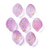 Transparent Spray Painted Glass Charms GLAA-R215-02-B03-1