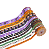 9Pcs 9 Styles Halloween Printed Polyester Grosgrain Ribbon OCOR-WH0085-74-1