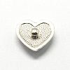 Platinum Tone Heart Zinc Alloy Polymer Clay Rhinestones Jewelry Snap Buttons X-SNAP-R004-K810B-2