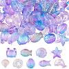 90Pcs 9 Styles Transparent Spray Painted Glass Beads GLAA-BM0001-02A-1