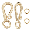 Beebeecraft 10Pcs Brass Hook Clasps KK-BBC0009-90G-1