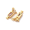 Brass Micro Pave Cubic Zirconia Pendants KK-K382-28G-02-2