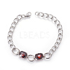 304 Stainless Steel Stud Earrings & Pendant Necklaces & Link Bracelets Jewelry Sets SJEW-L135-01F-3