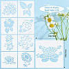 16Pcs 16 Patterns PET Plastic Hollow Out Drawing Painting Stencils Templates AJEW-WH0332-76-2