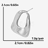 304 Stainless Steel Fashion Oval Stud Earrings for Women RE6762-1-2