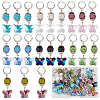28Pcs 7 Styles Butterfly Glass Pendant Locking Stitch Markers HJEW-SC00092-1