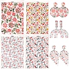 20 Sheets 4 Style Flower Pattern Ceramics Clay Water Transfer Paper DIY-CP0010-36B-1