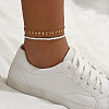 Bohemian Glass Seed Beaded Double Layer Stretch Anklets WGF45A4-05-1